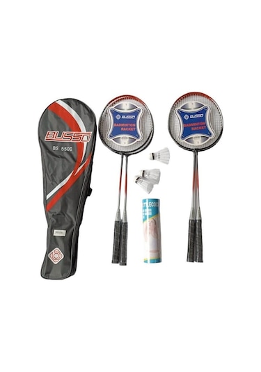 Bs5500 4 Adet Badminton Raketi+Çantası+9 Adet Badminton Topu