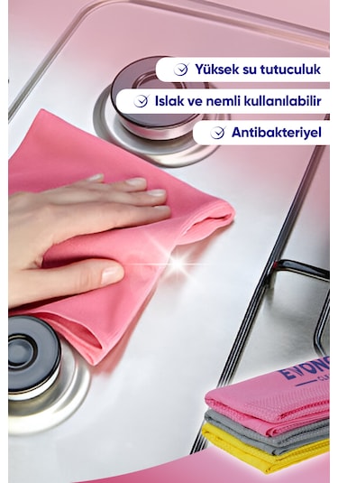 Clean Mikrofiber Çok Amaçlı Temizlik Bezi 3'lü Set Dev Boy 42x68 Cm Çok Renkli