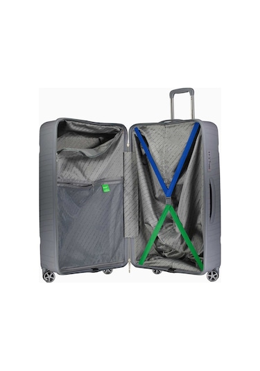 Benetton Büyük Boy %100 Polipropilen Valiz Gri Bnt3000