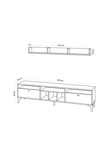 Decormet Drew Tv Ünitesi Safir Meşe -dec-20043 Çok Renkli