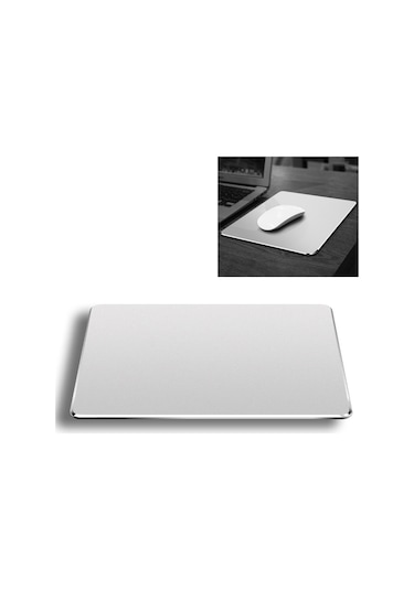 Alüminyum Alaşımlı Çift Taraflı Kaymaz Mat Masa Mouse Pad'i, Boyut: L Gümüş