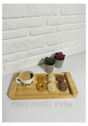 Doğal Bambu Sunum Tepsisi Servis Tabağı, Çok Amaçlı Ahşap Tepsi 28x13 Cm Bambu