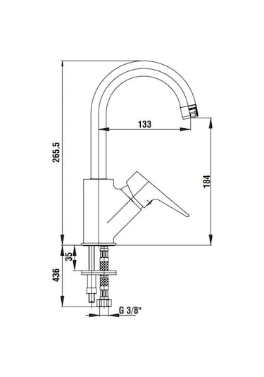 Ar Fia Mat Siyah Kuğu Lavabo Bataryası 103508965