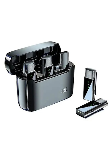 4 Mikrofonlu Iphone Ve Type-c Uyumlu Kablosuz Yaka Mikrofonu Şarj