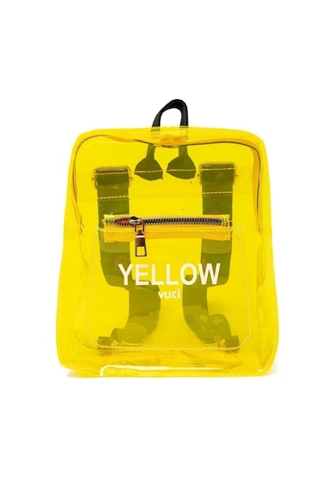Renkli Şeffaf Mini Sırt Çantası Sarı