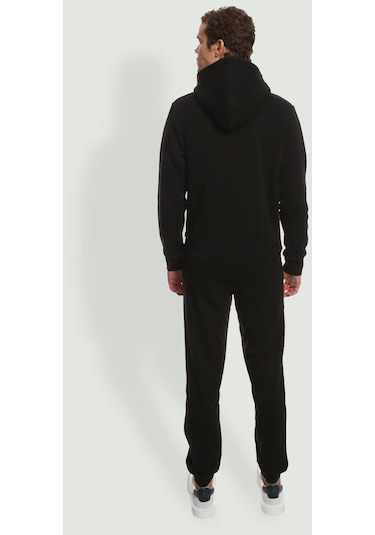 Jack & Jones Erkek Jprblajason Baskılı Kapüşonlu Sweatshirt 12249401 Siyah