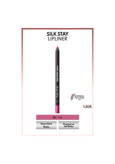 Note Cosmetique Silk Stay Lipliner Suya Dayanıklı İpeksi Dudak Kalemi 06 Pink
