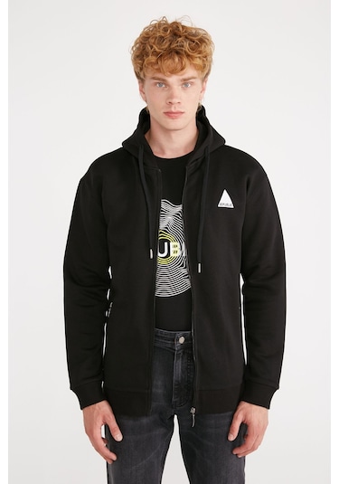 Jp Basıc Full Zıp Sweatshırt Hoodıe Siyah