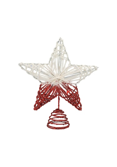 Suntek Ağacı Topper İç Mekan Kullanımı Işıklı Yılbaşı Süsleme Kırmızı 20 CM