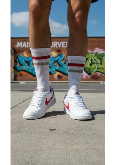 Erkek Siyah Beyaz Soket Çorap 2 Li Set Pamuklu Spor Ve Günlük Kullanım Plus Scorpion Siyah Beyaz