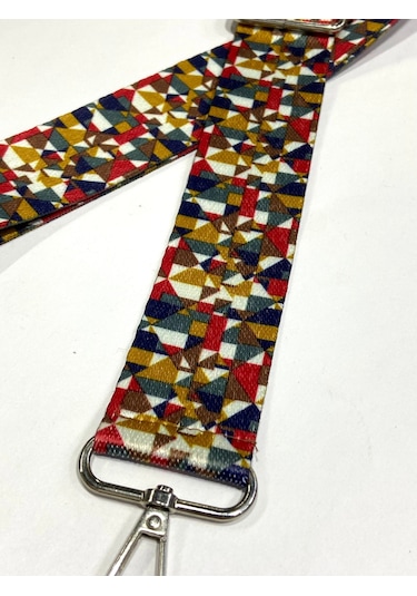Karan Tuhafiye Otantik Desenli Çanta Sapı / Ayarlanabilir Palaska / Polyester Çanta Sapı Hardal