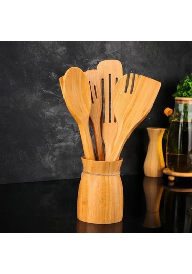 Mien Dayanıklı Bambu Kaşıklık 7b97 Ahşap