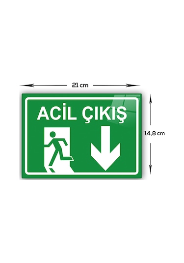 Decorita Cam Yönlendirme Levhası | Acil Çıkış - Güney