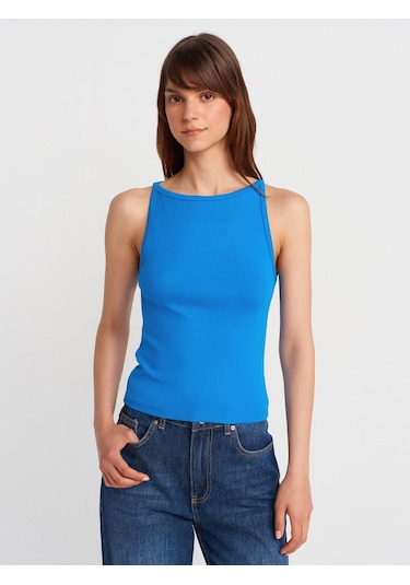 Dilvin 21048 Halter Yaka Top-saks Saks