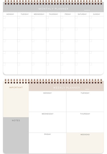 A4 Haftalık Ve Günlük 3 Lü Masaüstü Süresiz Planlayıcı Set Leopar Leopar