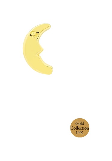 So Chic 14 Ayar Sarı Altın Ay Motifli Tragus Piercing