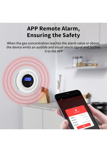 Kangvka Wifi İle Bağlı Doğal Gaz/biyogaz Tespit Cihazı, Akıllı Ev Gaz Sızıntı Alarmı, 80db Ses Uyarısı, Smart Life Uygulaması Entegre Edildi