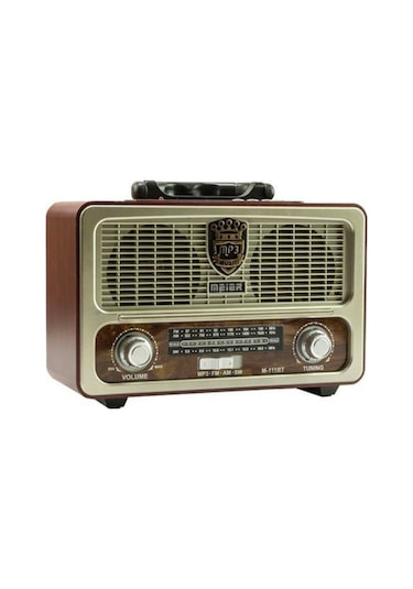 Meier M-111BT Nostaljik Radyolu Kumandalı Bluetooth Hoparlör