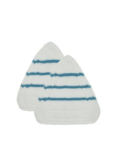 Kangvka 2 Adet Mikrofiber Buhar Temizleyici Yerine Geçici Mop Başlığı, Yıkama Uygun, Üçgen Tipi Beyaz - Mavi