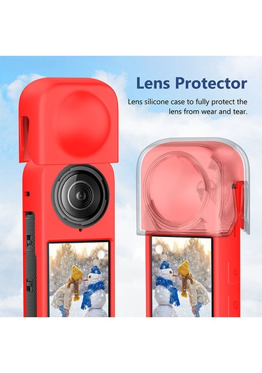 Insta360 X4 Kılıf İçin Puluz Tam Vücut Silikonu Kırmızı