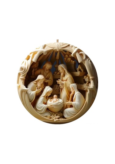 Geeksen Dışarıda Kullanan Mavi Beyaz Akrilik Baskılı Noel Asılı Dekoratif Aksesuarlar