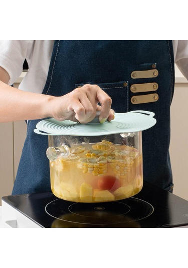 Suntek Isıya Dayanıklı Silikon Tencere Kapağı, Gıda Mavi-20cm Mavi 20cm