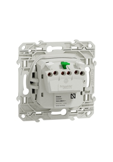 Schneider Odace Antrasit Topraklı Priz Modül + Kapak