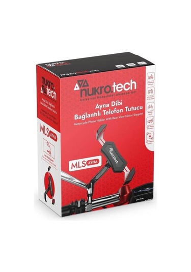Nukrotech Mls Ayna Dibi Bağlantılı Motosiklet Telefon Tutucu Siyah