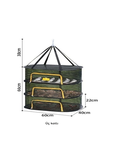 Maiyame Üç Katlı 60x40cm Fincan Kuru, Sebze Kurutma Ağı - İnce Teli, Havalandırmalı, Sinek Proof, Katlanabilir, Çok Amaçlı Kurutma Sepeti Siyah