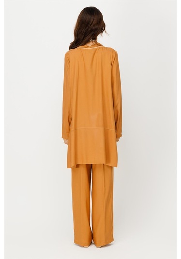 Rahat Kumaş Ceket Pantolon Tunik Koleyeli Takım Tarçın-tarçın Tarçın