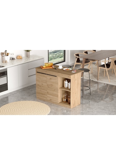 Robin Home Liva Ada Mutfak Yemek Masası Bar Masası 2 Kapaklı 120c