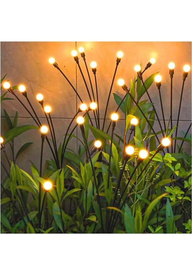 Singree Güneş Enerjili Bahçe Aydınlatma - 8 Led'li Sallanabilir Dış Mekan Lambası, Ip65 Su Geçirmez Siyah