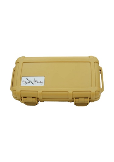 Cigar Caddy 5 Tan Travel Humidor Puro Kutusu