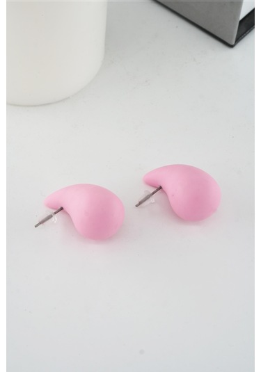 Kadın Vip Seri Su Damlası Model Küpe Pembe