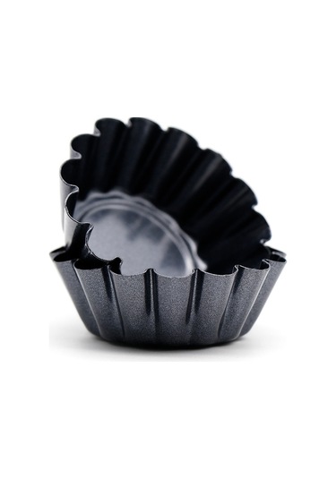 2 Adet Karbon Çelik Kalınlaştırılmış Kompozit Kek Kalıbı Dıy Pişi Siyah