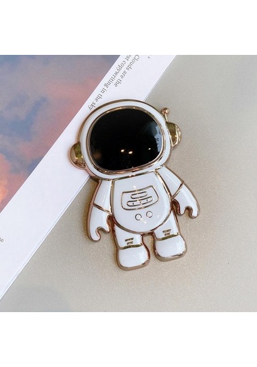 Beyaz Evrensel Tutucu Sevimli 3d Astronot Kickstand Standı Masası Braketi Cep Telefonu Arka Durumda