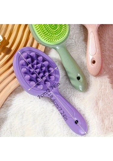 Willowhaven Yeşil Wanmeı Çift Taraflı Bambu Saç Fırçası Yumuşak Saç Tarama Ve Masaj Başlığı Seyahat