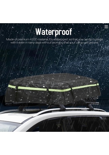 Besthome1 420d Su Geçirmez Araç Çatısı Bagaj Çantası, Genişletilebilir, 425l Kapasite, Siyah Ve Yeşil