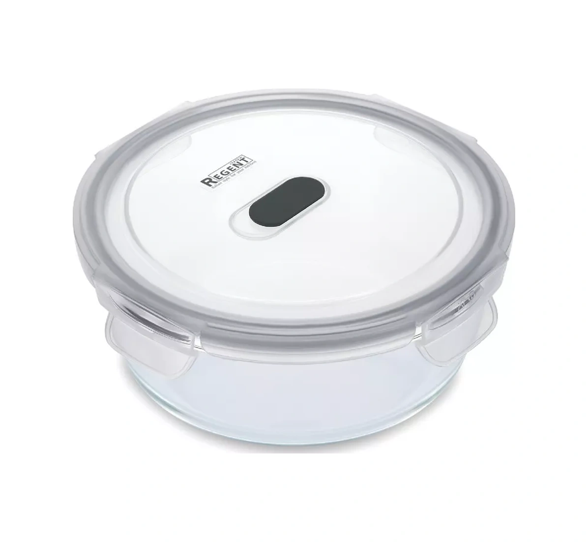 Regent İnox Vidolu Kaplı Cam Yiyecek Saklama Kabı 178001531 Beyaz