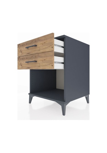 Kronos Komodin 2 Çekmeceli 60x59x80 Antrasit-çam Antrasit