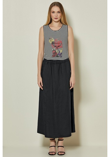 Anvelop Siyah Keten Etek Siyah