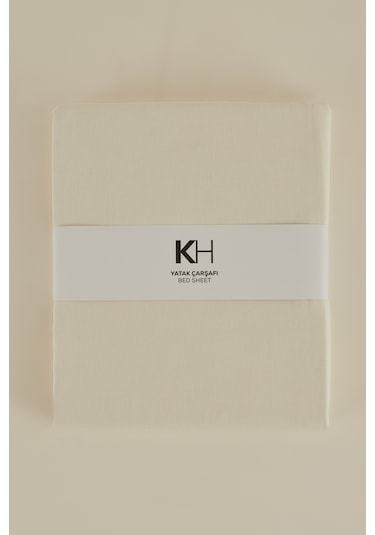 Karaca Home Basic %100 Pamuk Tek Kişilik Düz Çarşaf Ekru