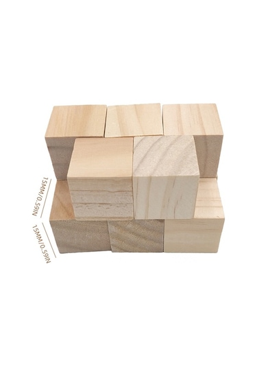Fortunelane 50 Adet 15x15x15mm Ahşap Küp, Döner Makinesi İpuçları, Keskin Kesim İçin İyi, Taşlama
