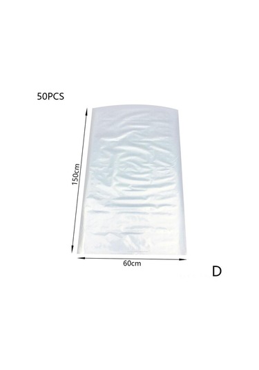 Vkemall 50 Adet Şeffaf Plastik Gardırop Toz Kılıfı 60x150cm - Dayanıklı Ve Pratik Ev Kullanımı Beyaz