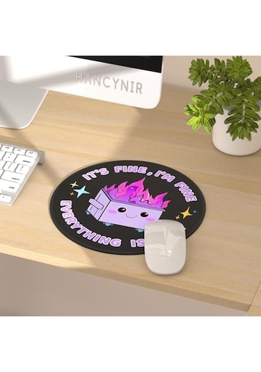 220x2mm Masa Üstü Komik Mouse Pad, Kadınlar İçin Sevimli Ofis Dekorasyonu, Kaymaz Kauçuk Tabanlı Küçük Mouse Pad, Bu İyi