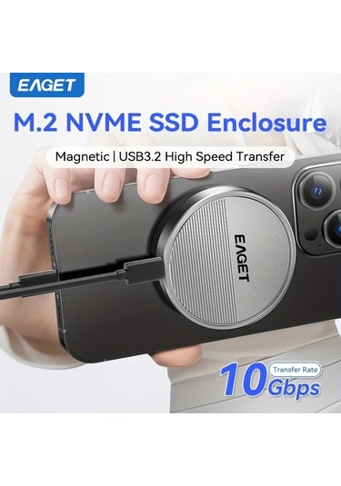 Xuweiwei Eaget Manyetik M2 Nvme Ssd Kutusu İphone Uyumlu 15 Pro Max Usb 3 2 Gen 2 10gbps Hizli Transfer Se880