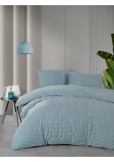 Lastikli Çarşaflı Tek Kişilik Nevresim Takımı Saten Yeşil Yeşil