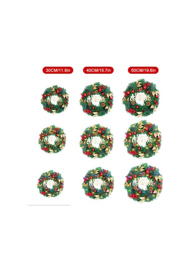 Ön Kapı 19 7" Yapay Noel Çelengi Renkli Işık