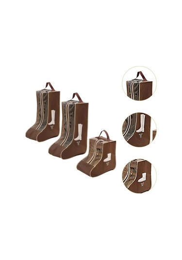 Pazly Suntek 3x Bot Saklama Çantası Taşınabilir Trend Koruyucu Kahverengi Pratik Kahverengi