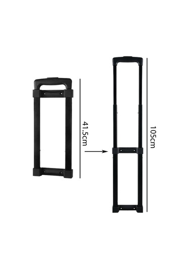 Homyl Bavul Teleskopik Saplı Arabası Bagaj Çekme Sürükleme Siyah